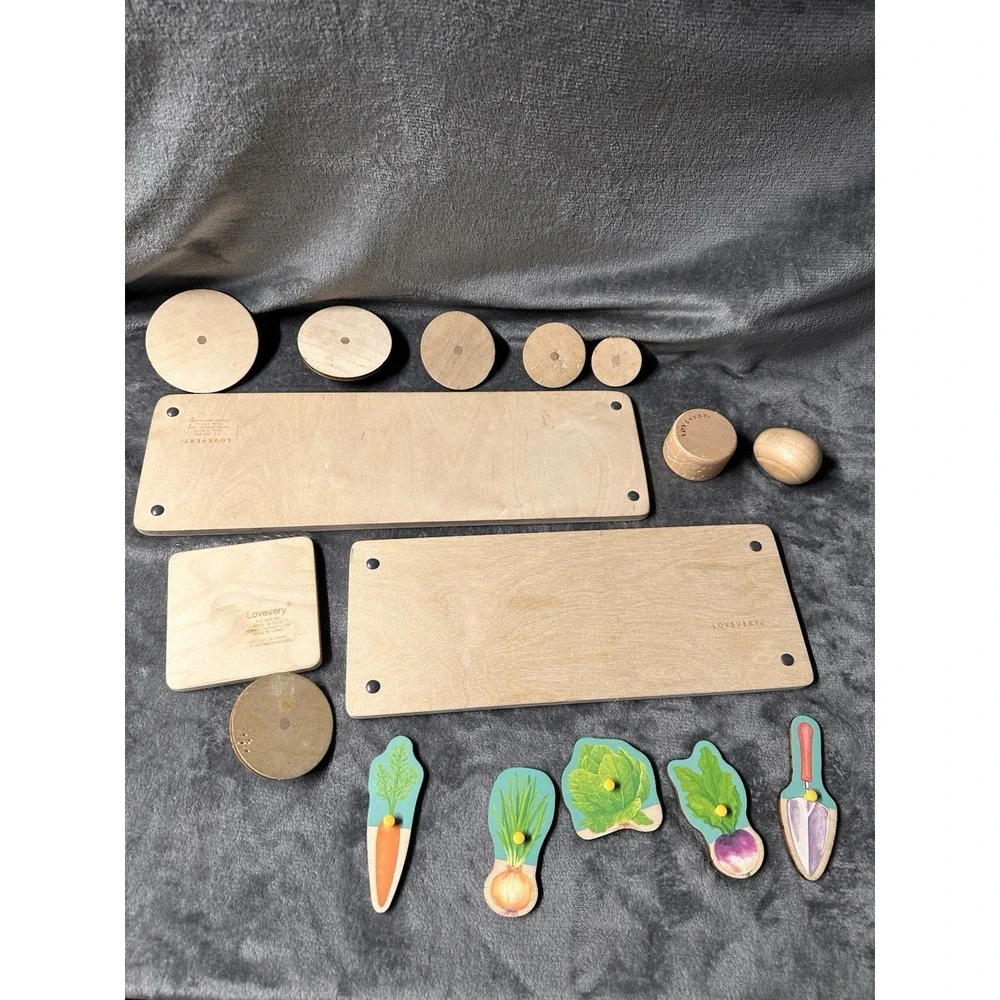 Lovevery wooden puzzle lot  Wooden Montessori Developmental Baby Toys